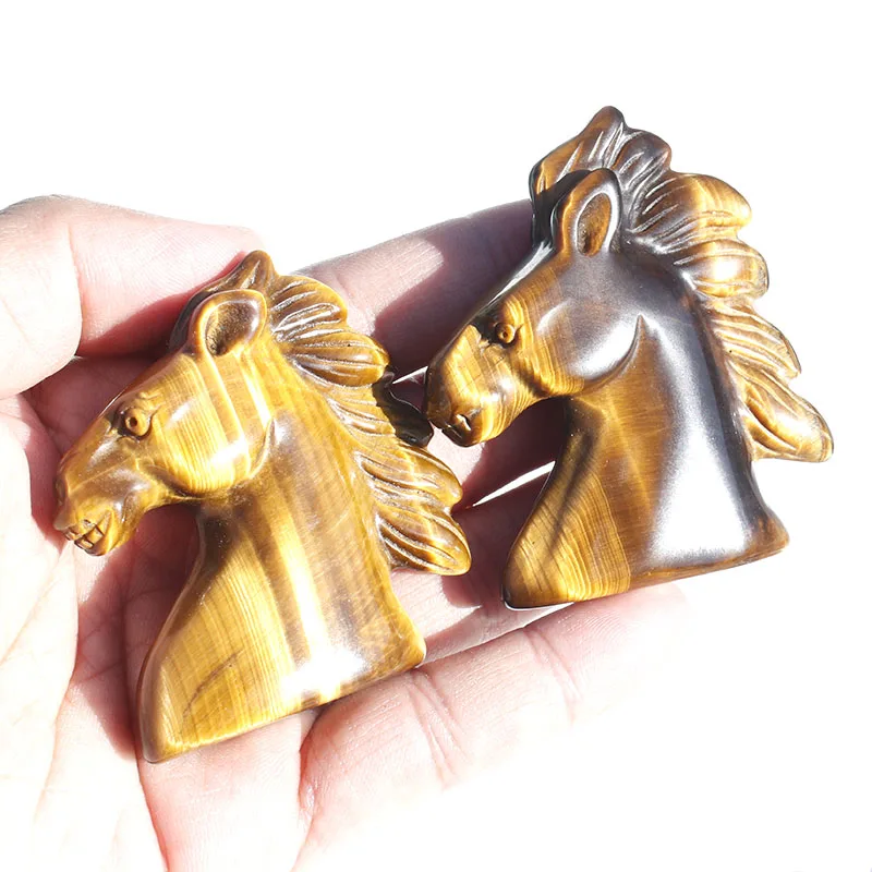 

1 Pcs natural tiger eye stone unicorn statue