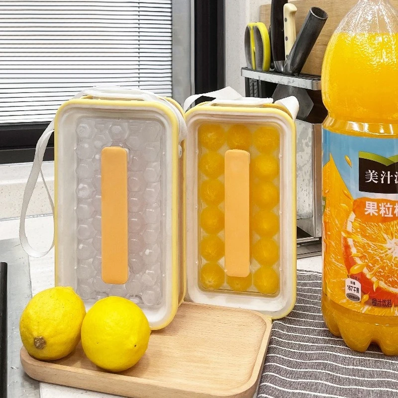 

Hexagon Ice Maker Kitchen Ice Kettle Fridge Ice Cube Mold 2 In 1 Multi-function Ice Tubs With Handle Bar Accessories Gadgets