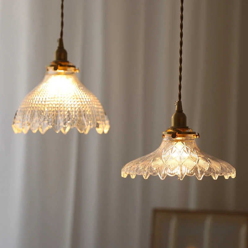 Lámpara colgante de cristal, iluminación interior para el hogar, comedor, dormitorio, lámparas de techo modernas de latón, candelabro de suspensión