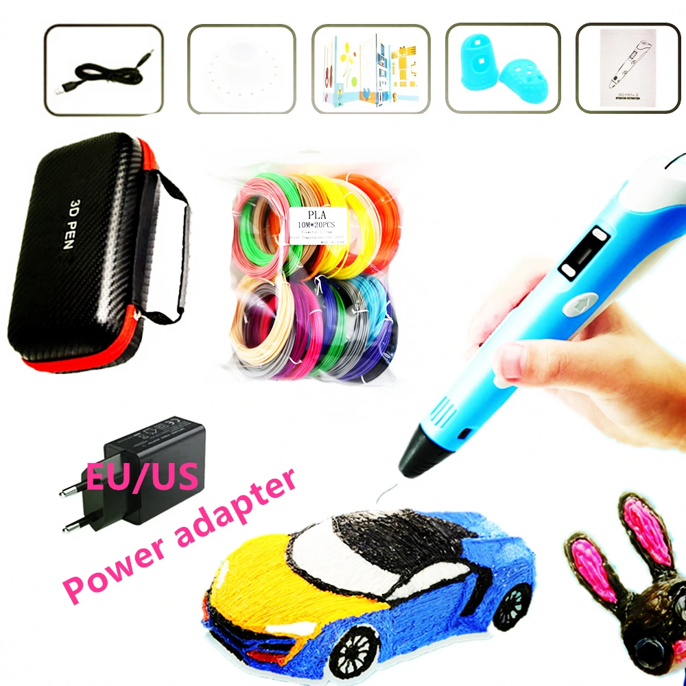 

Ручка для 3d-печати с ЖК-дисплеем, 100 м, 20 цветов