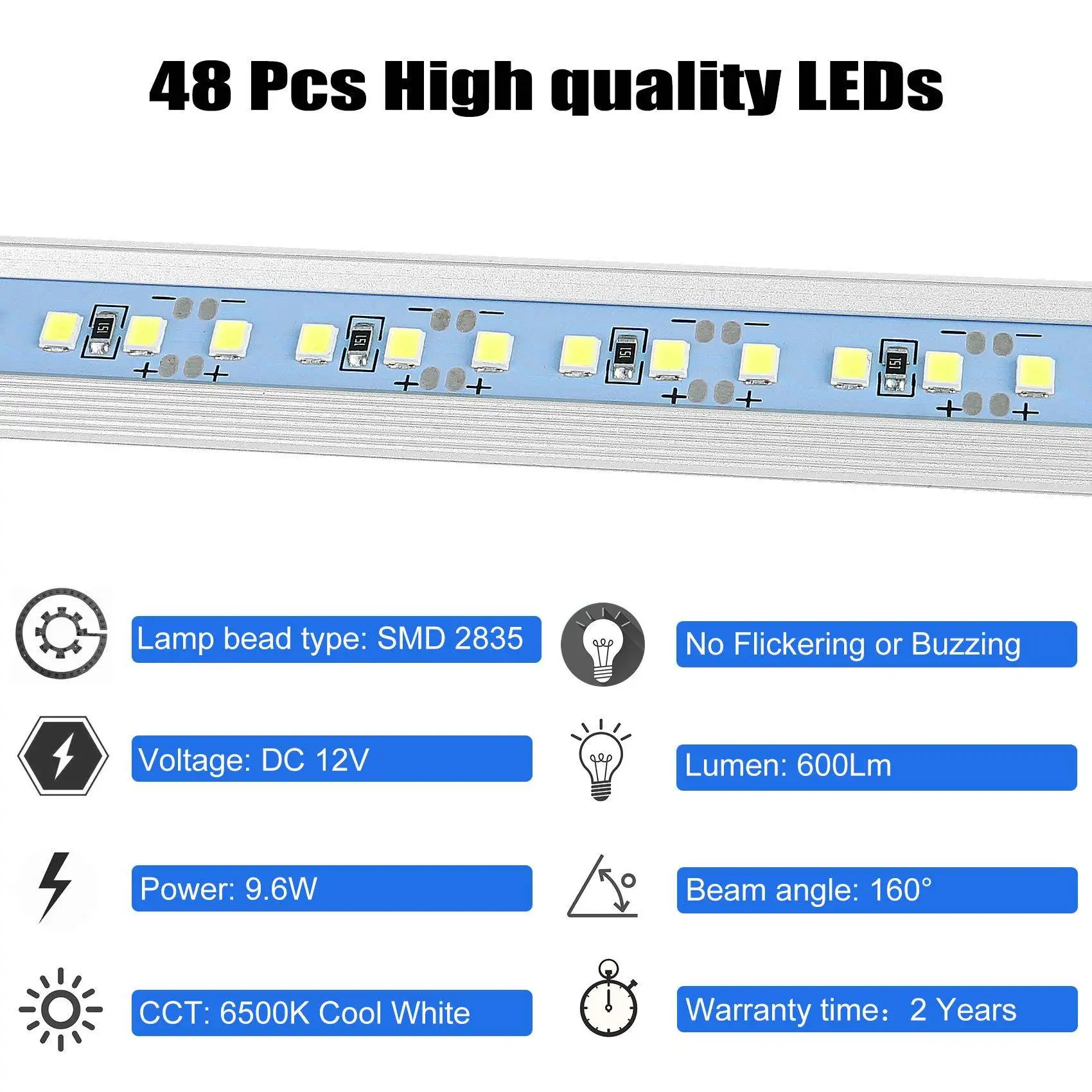 Осветительная полоса 12 В внутренняя стандартная осветительная 48 светодиодов с