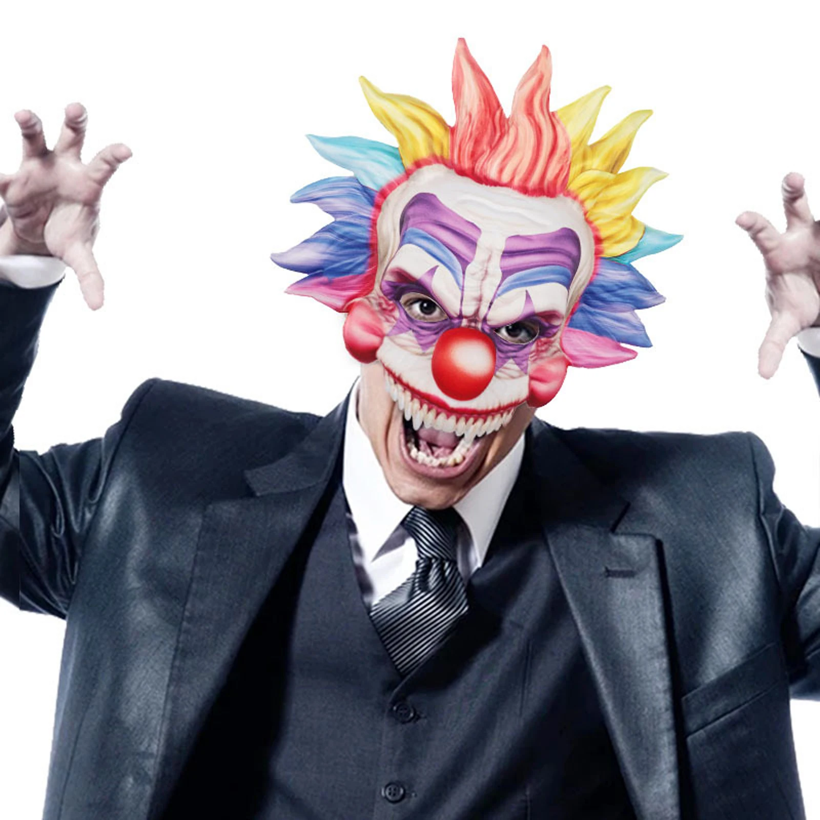Horrifying Clown Mask Halloween Theme Party Carnival Cosplay Props Stage Pe...