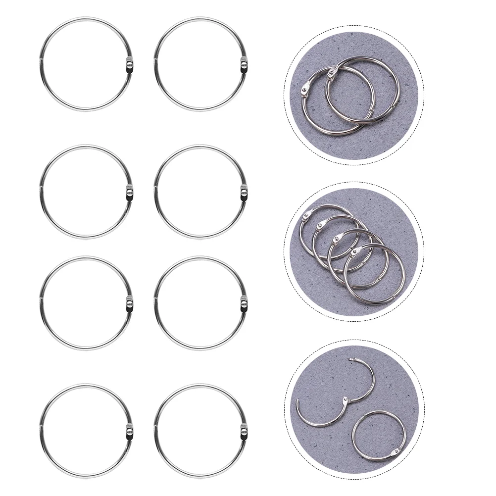 

Rings Ring Loose Leaf Metal Binder Book Key Steel Stainless Photo Album Notebook Paper Office Open Diy Buckle Hinged Scrapbook