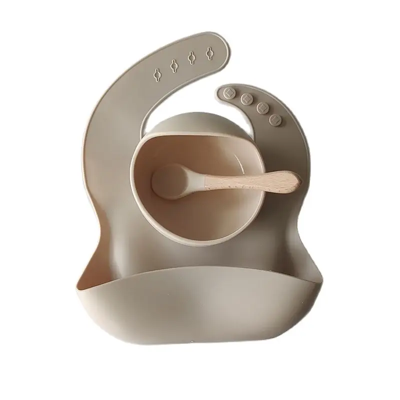 

Детские товары, новые силиконовые наборы для кормления детей, детская посуда, посуда для детей, тарелки с защитой от загрязнения, нагрудник, миска, ложка