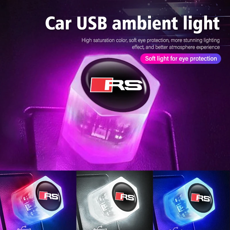 Красочный автомобильный USB окружающий свет Plug Play Мини светодиодный атмосферный