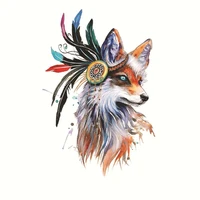 19x25cm fashion colorful fox animal iron on patches for diy heat transfer clothes t shirt thermal stickers decoration printing