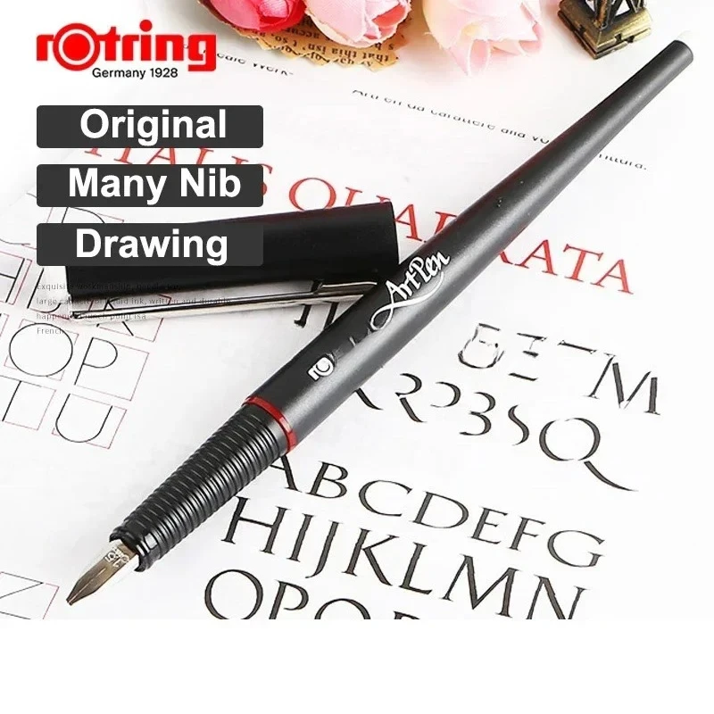 Фото Новая оригинальная немецкая перьевая ручка Rotring Art EF/F/M/1.5/1.9/2.3 мм для практики письма, аксессуары для рукописного ввода, деловые подарки №3