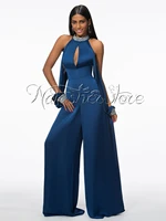 women%e2%80%99s unique navy fashionable beading key hole satin evening dresses navy blue chiffon jumpsuits gala gowns open sleeves long