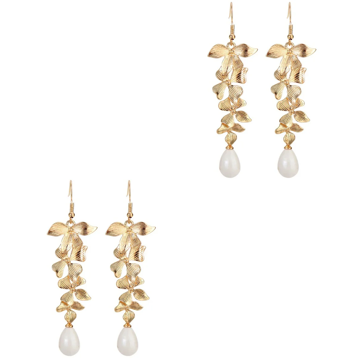 

2 Pairs Dangle Earrings Flower Earrings Layered Orchid Earrings
