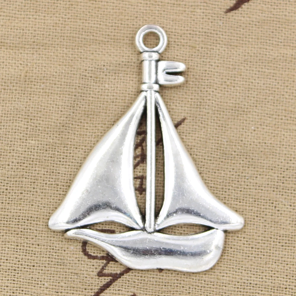 

4pcs Charms Sailing Ship Sailboat 49x39mm Antique Silver Color Pendants DIY Crafts Making Findings Handmade Tibetan Jewelry