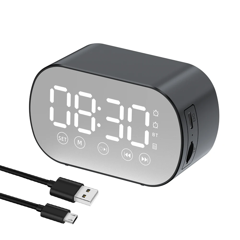 

Multifunction Wireless Speaker Alarm Clock Bluetooth-Compatibility Speaker LED Smart Digital Clock Fm Radio Desktop Clocks