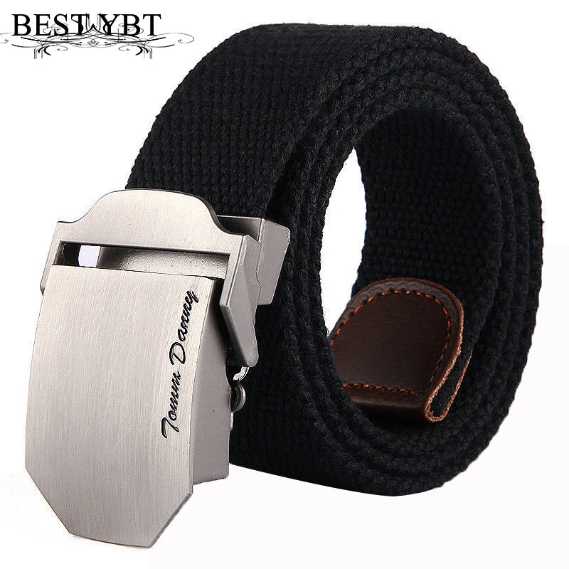 Mens Belts Fashion New Trousers Belts Canvas Belt Breathable Outdoor Tactical For Jeans Adjustable Waist Belt 120cm