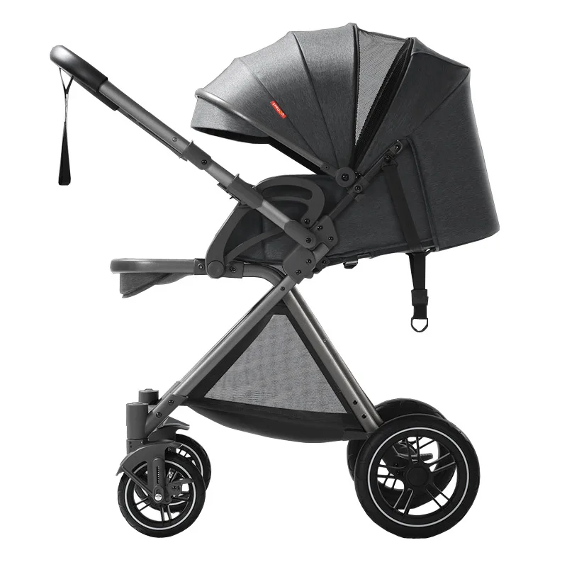 

High View Stroller Two-way Sitting Can Lie Down Light Fold Shock-proof Newborn Baby Stroller Dining Cart