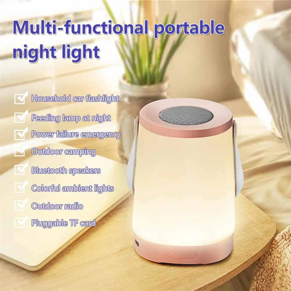 

2022 New 3w 4.2v Multi-functional Portable Night Light Colorful Bluetooth-compatible Lamps With Radio Function