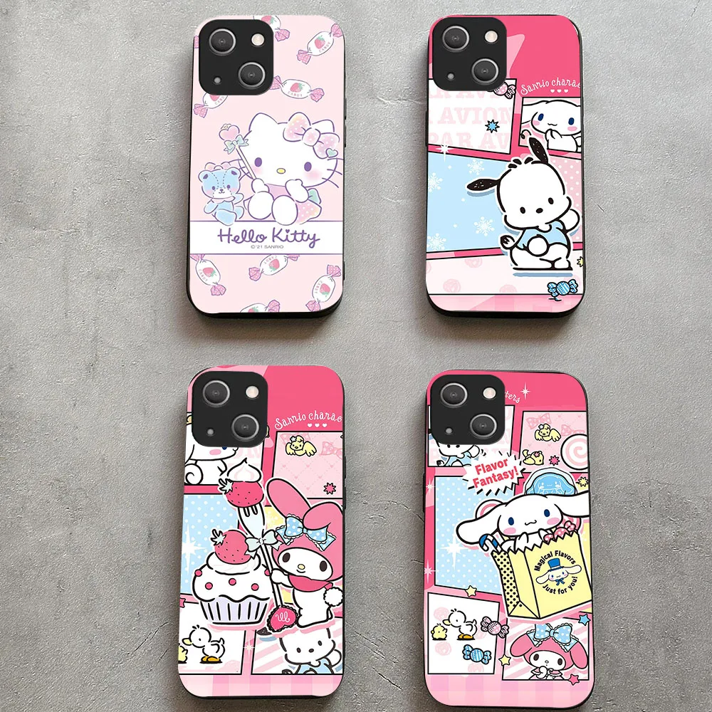 Черный силиконовый чехол WEA-18 Hello Kitty Cat для Xiaomi 11t Mi 10 10t 9t A2 A3 S2 Poco X6 Note Pro Lite