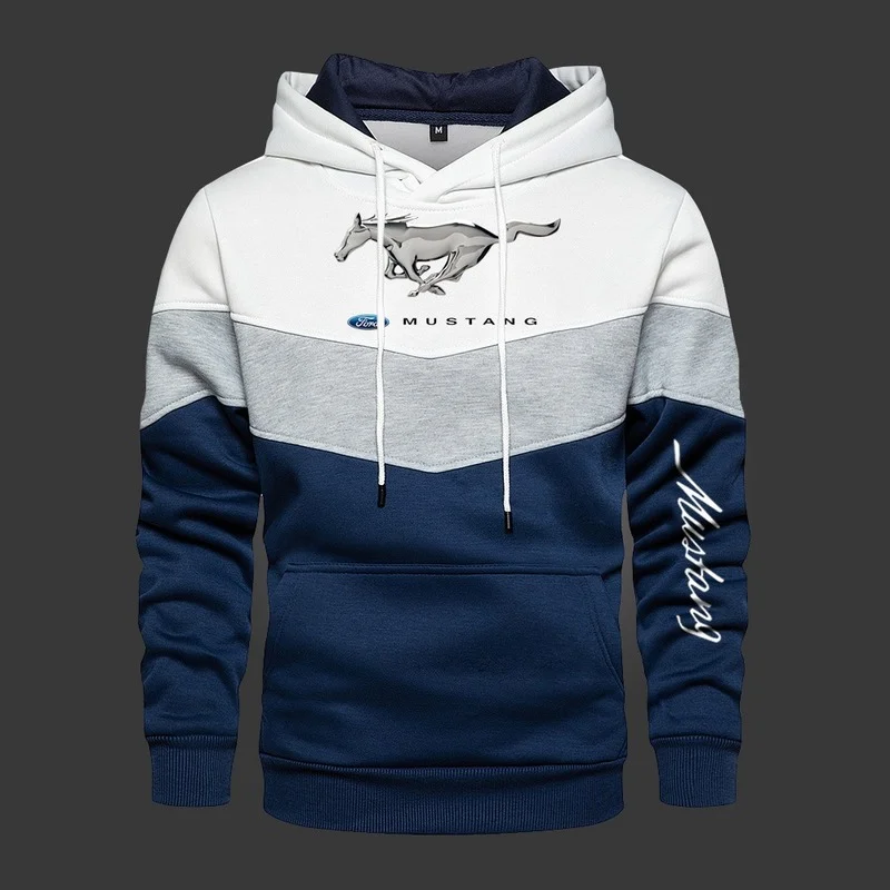 

2022 New Men's Spring Autumn Hooded Ford Mustang Logo Fashion Long Sleeve Outwear Casual Hoodies Warm Sportswear Sweatshirts