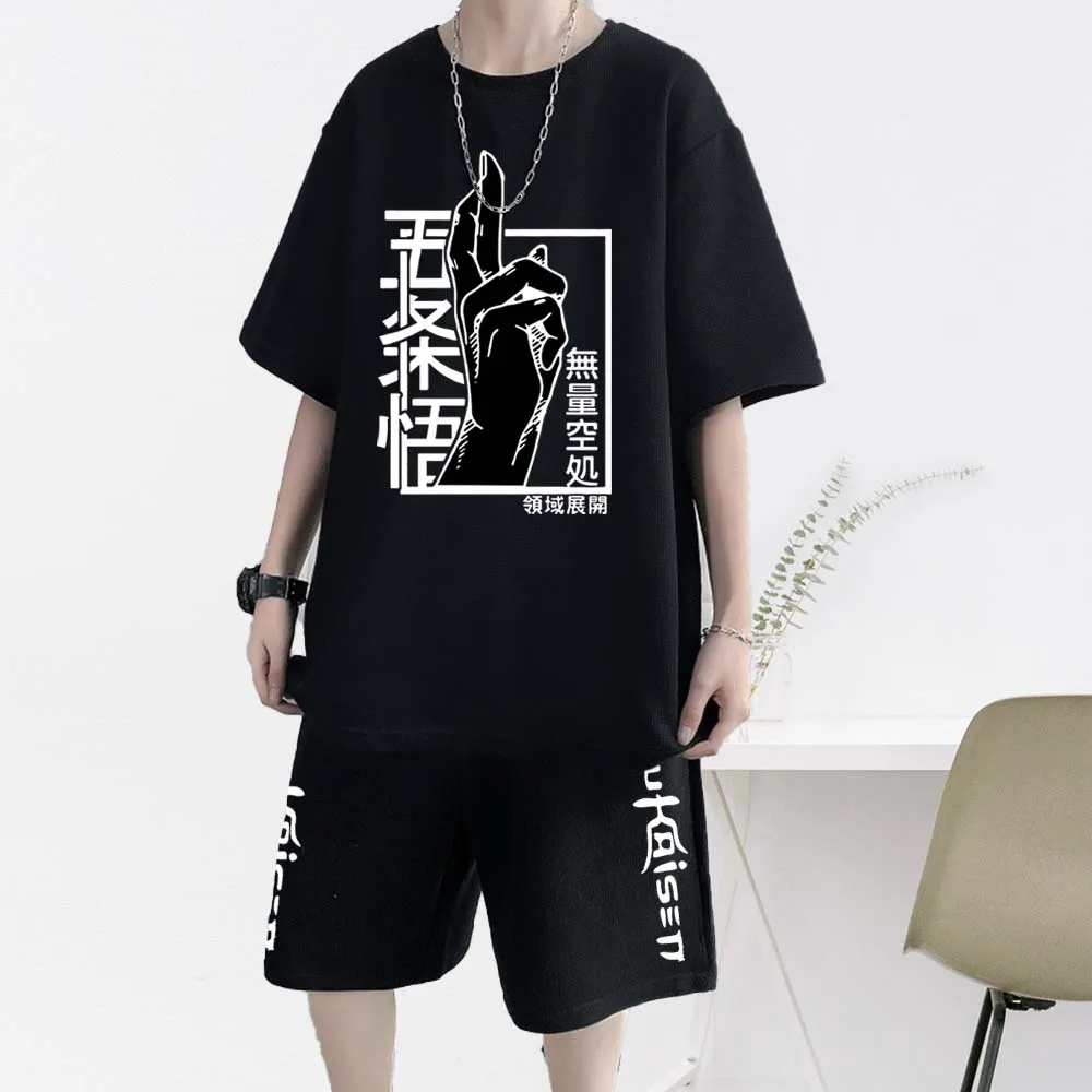 Jujutsu Kaisen T Shirt Set Shorts Anime Casual Short Sleeve T-shirts Sets Shorts Sweatpants Men's Tracksuit