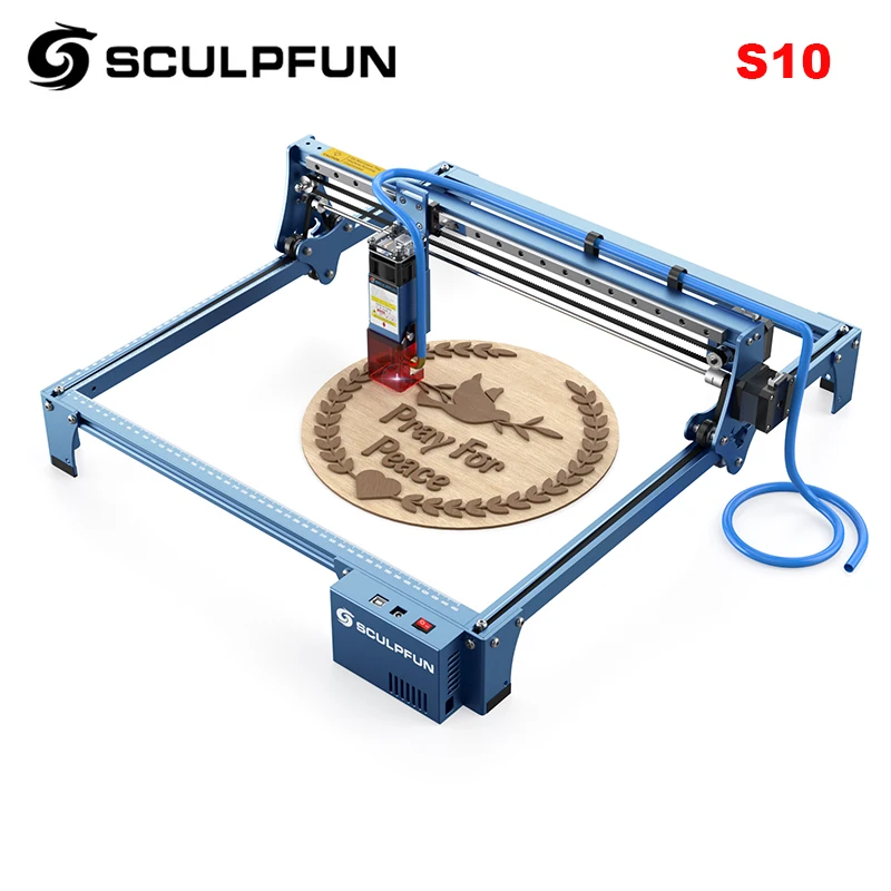 Sculpfun S10 10W Laser Engraving Machine 30L/min Carpentry Laser Engraver Wood Router 3D Printer Industrial Cutting Tool 41*40cm