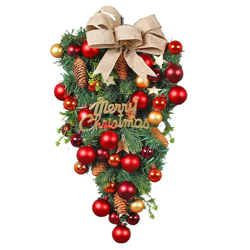 

Christmas Red Wreath Front Door Hanging Artificial Decoration New Garands Year Pine Navidad Needle Home Window 2023 Ou J4i0