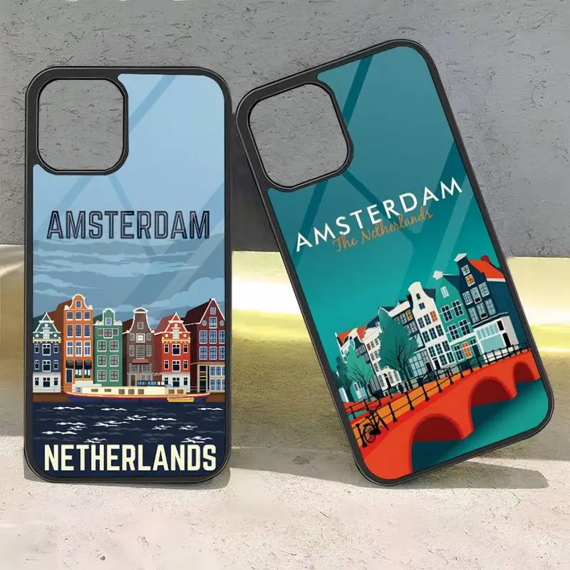 

Чехол для телефона с постером Амстердама из поликарбоната и ТПУ для Samsung Galaxy S21 S22 S20 S10 S30 Plus Ultra Note 20 Pro