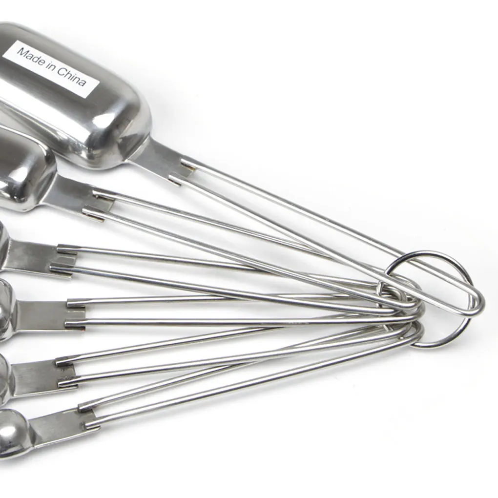 

6 Pcs Stainless Steel Measuring Spoon Cups Set Scale Teaspoon Baking Tools Kitchen Home Coffee
