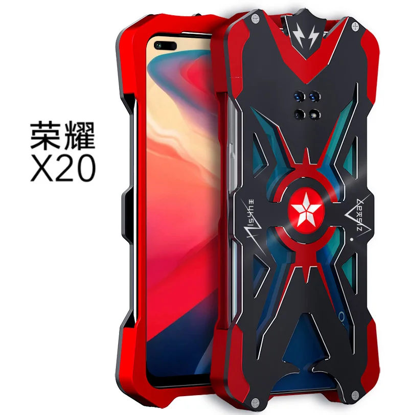 

Dropshipping Metal Steel Machinery Thor Punk Aluminum Bumper Shockproof Armor Defender For Honor X20 CASE Cover