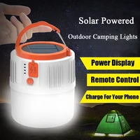 led solar powered camping lights usb rechargeable emergency lamp portable lantern for outdoor tent lamp hiking fishing lighting