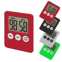 new 1pc 7 colors super thin lcd digital screen kitchen timer square cooking count up countdown alarm magnet clock