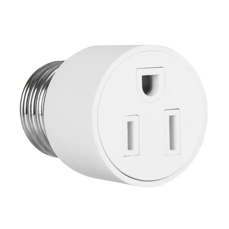 

E26 To Polarized Outlet Socket Adapter E26 Light Bulb Outlet Adapter White Bulb Socket For Porch Patio Garage Attic