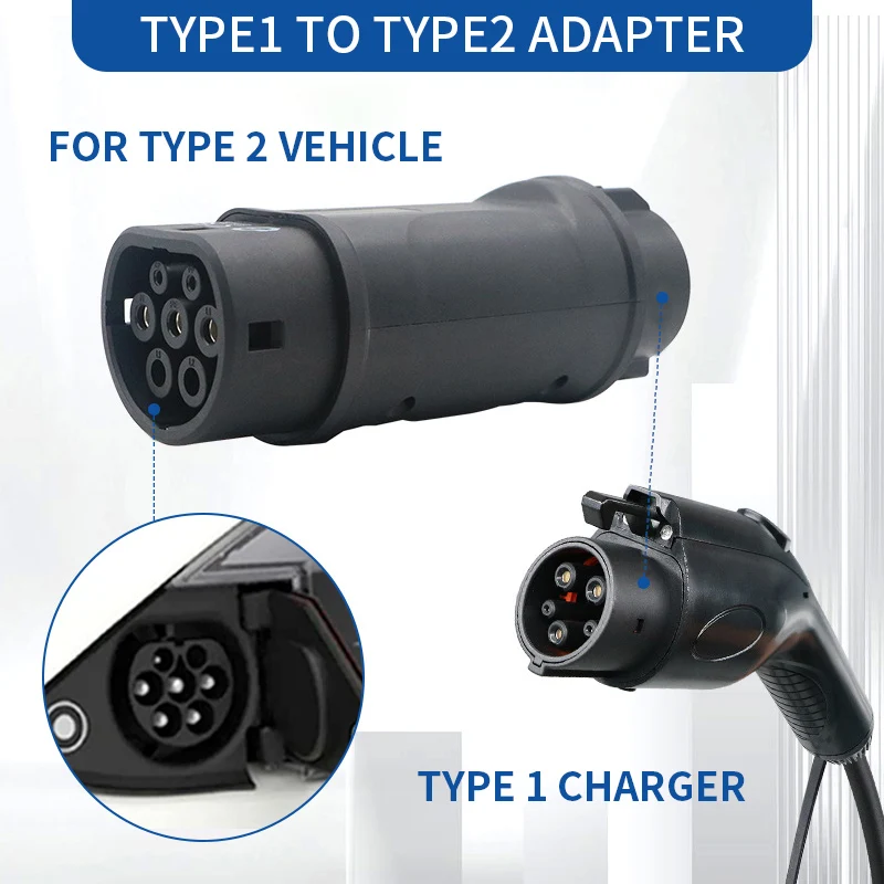 

J1772 to Type 2 EV Charging Adapter Type2 EVSE Electric Vehicle 32A 7KW Type1 Electric Car Charging Station Connecter to Type2