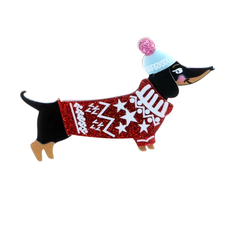 CINDY XIANG акриловая модная рождественская брошь в виде таксы