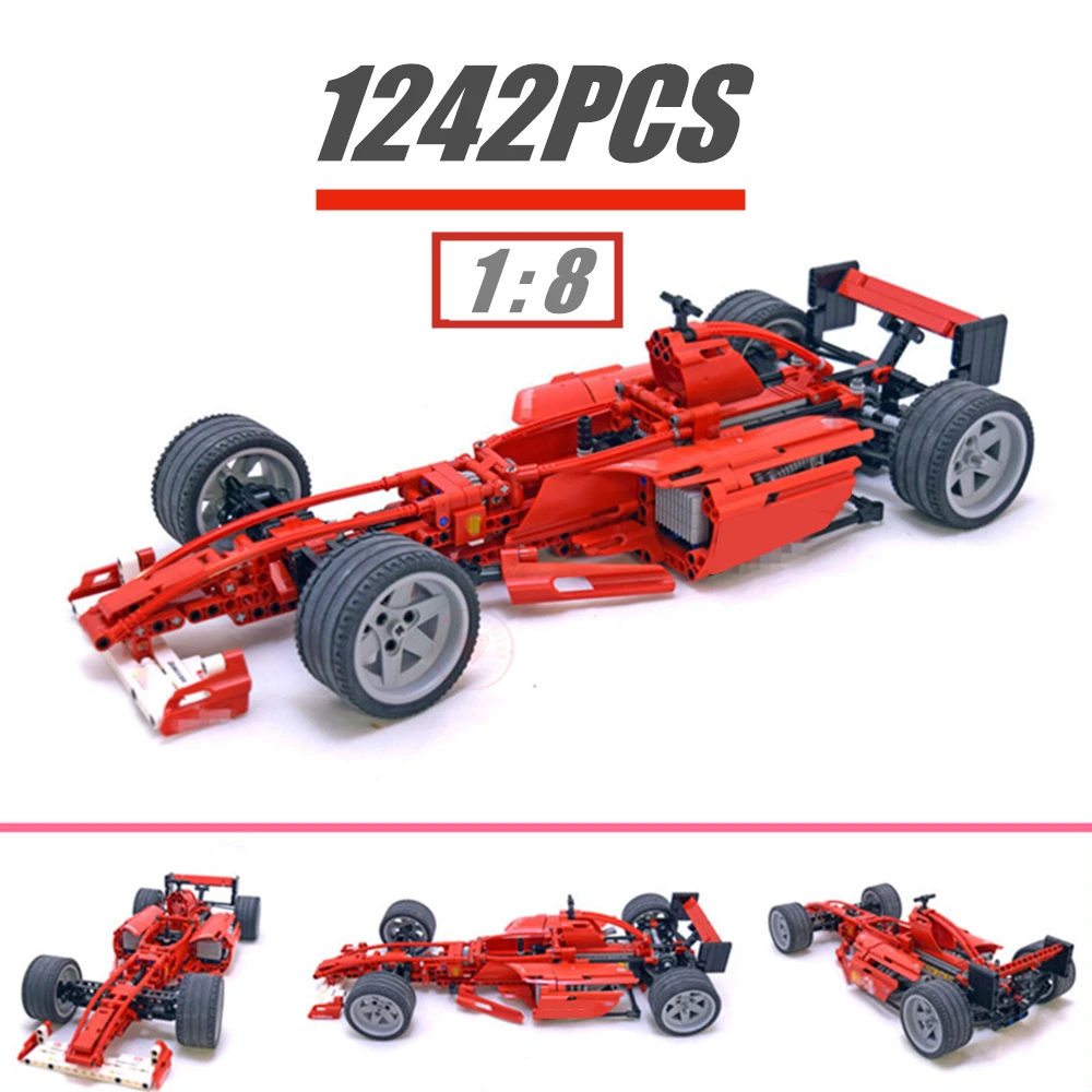 

Fit 8386 1242PCS Technical Racing Car 1:8 Formula Racer Car City Model Building Kit Blocks Bricks Toys DIY Kid Gift Birthday