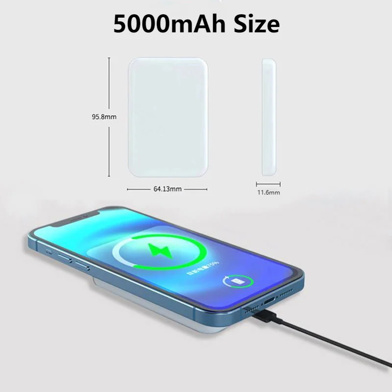 10000mah Magnetic Power Bank 15W Wireless Fast Charging Portable Original Battery Pack Mag Powerbank Safe For Phone Airpods images - 6