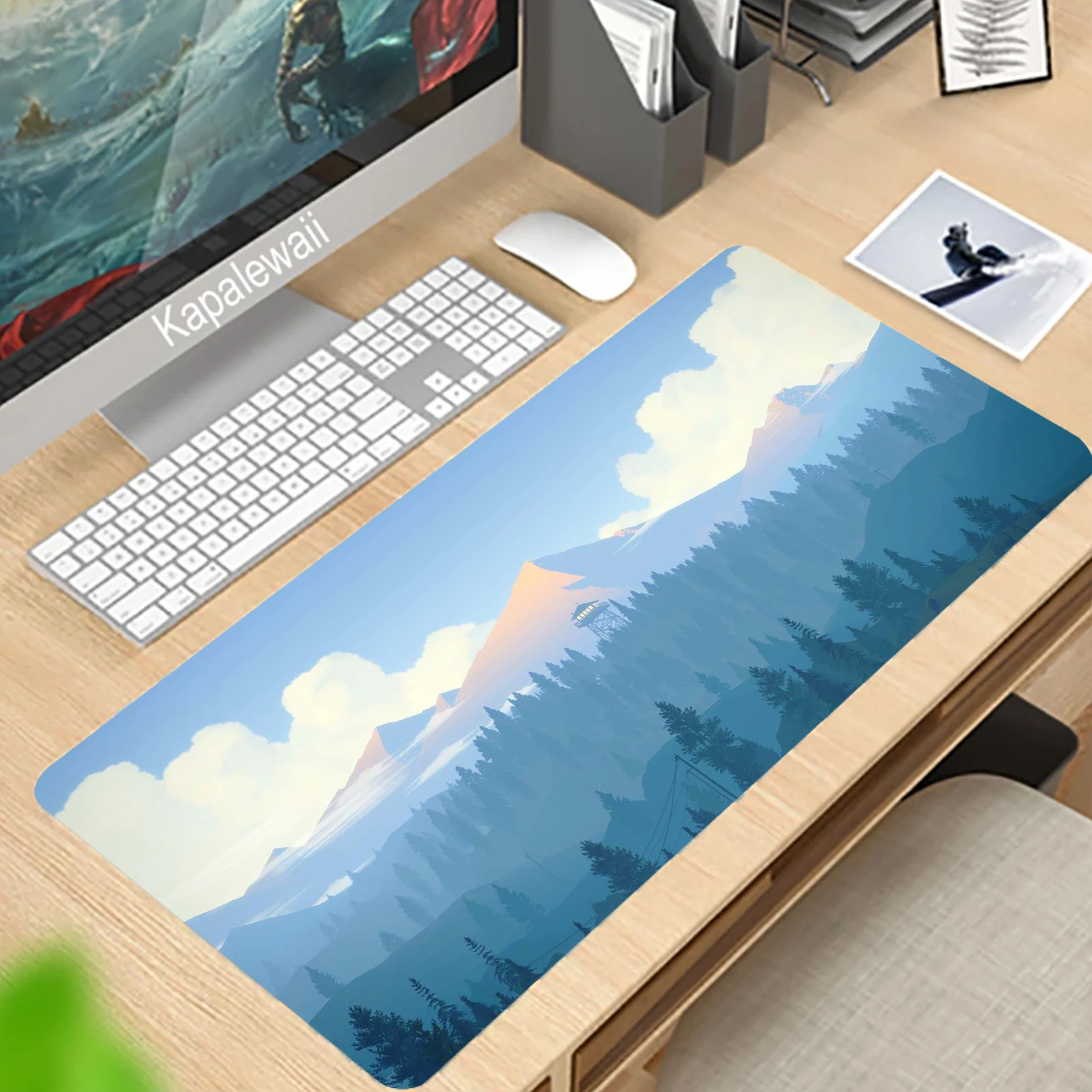 

Deep Forest Firewatch Laptop Gamer Mousepad Gaming Mouse Pad Large Locking Edge Keyboard 90x40cm Deak Mat Accessiores Office