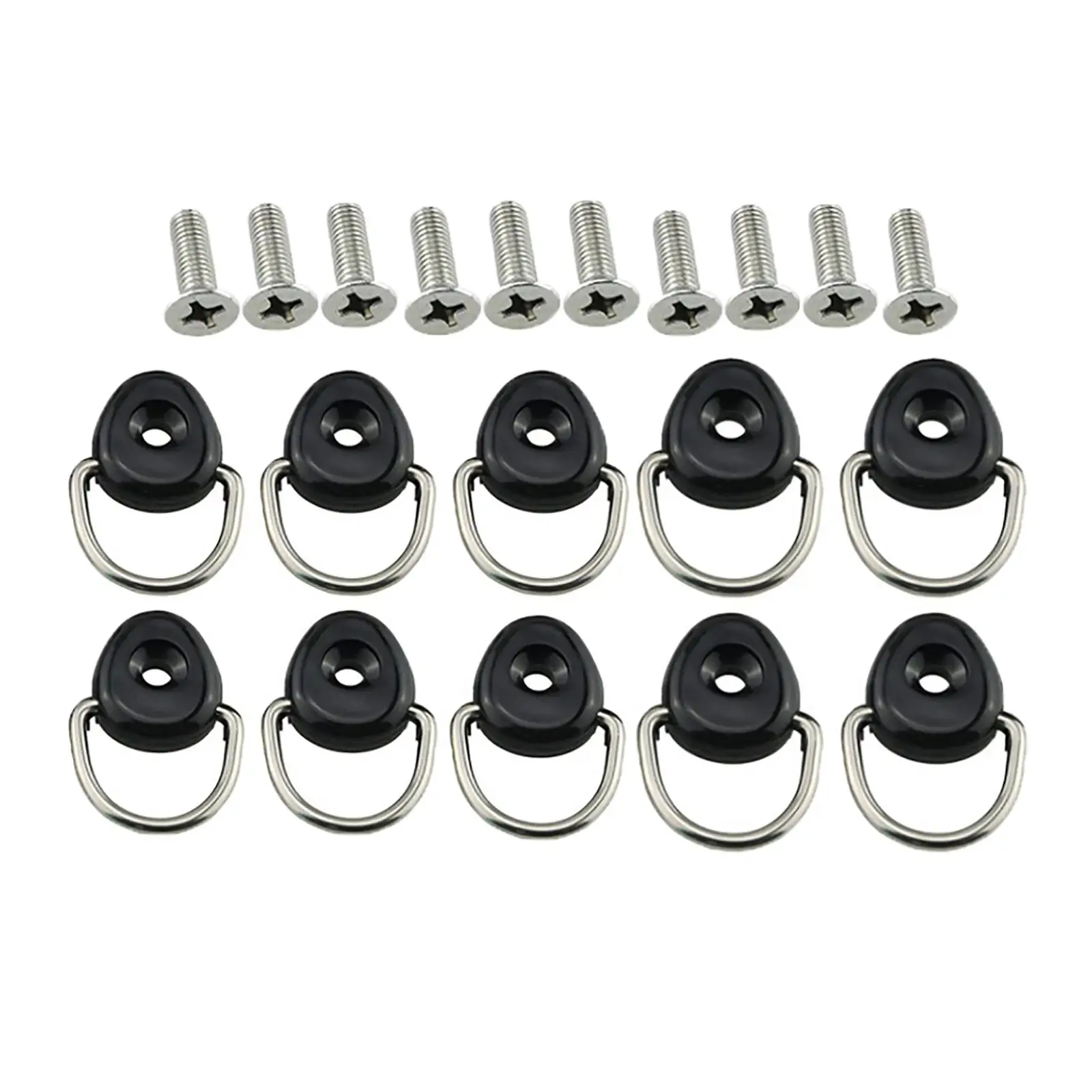 

10 Pieces Kayak D Rings Safety Deck Fitting Rigging Kit Deck Loop Mounting Kit