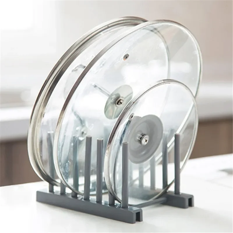 

Kitchen Organizer Pot Lid Rack Stainless Steel Spoon Holder Shelf Cooking Dish Pan Cover Stand Accessories
