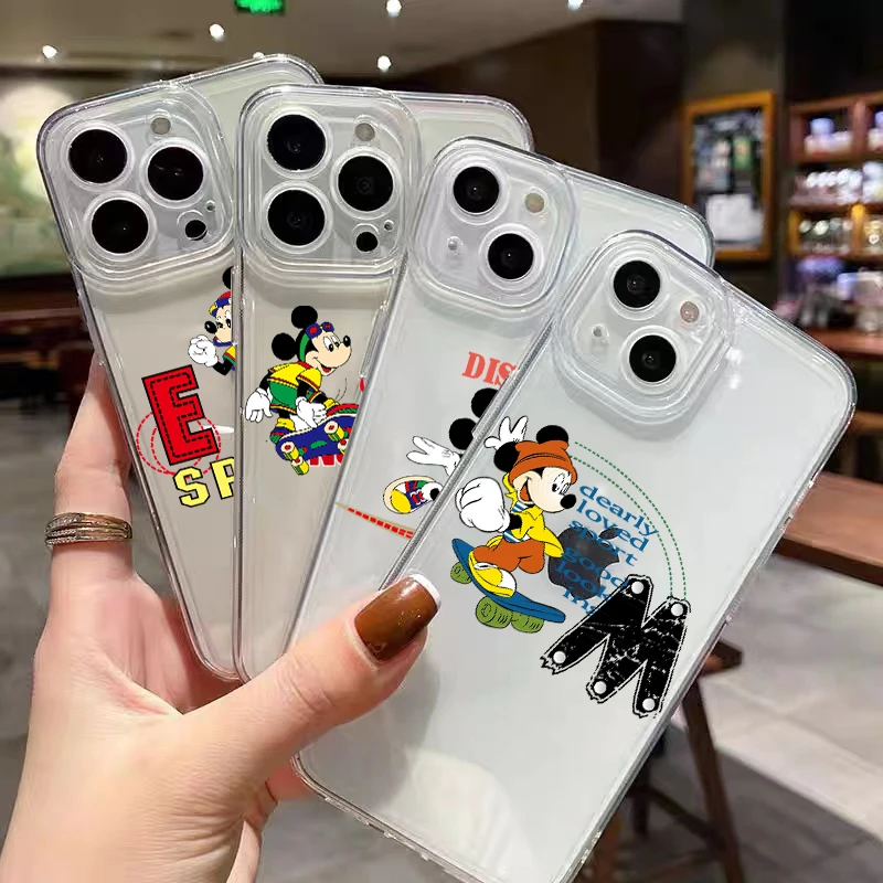 

Disney Original Mickey Mouse For iPhone 11 Pro Max 12 13 Pro Mini X XR XS Max 6 6S 7 8 Plus Se2 Clear Phone Case Carcasa