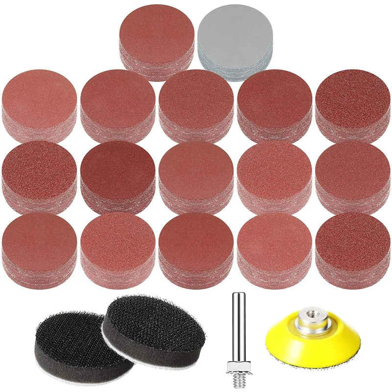 

425 Pcs 2 Inch Sanding Discs Grinding Abrasive Sandpaper Sander Sheets With Backing Pad And Buffering Pads 40-3000 Grit