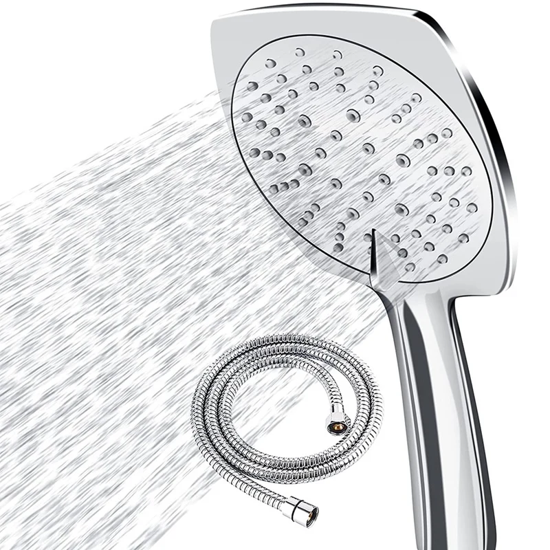 

Shower Head and Hose, High Pressure Shower Heads with 1.5M Hose Set , Power Shower Head Adjustable Square Power Shower