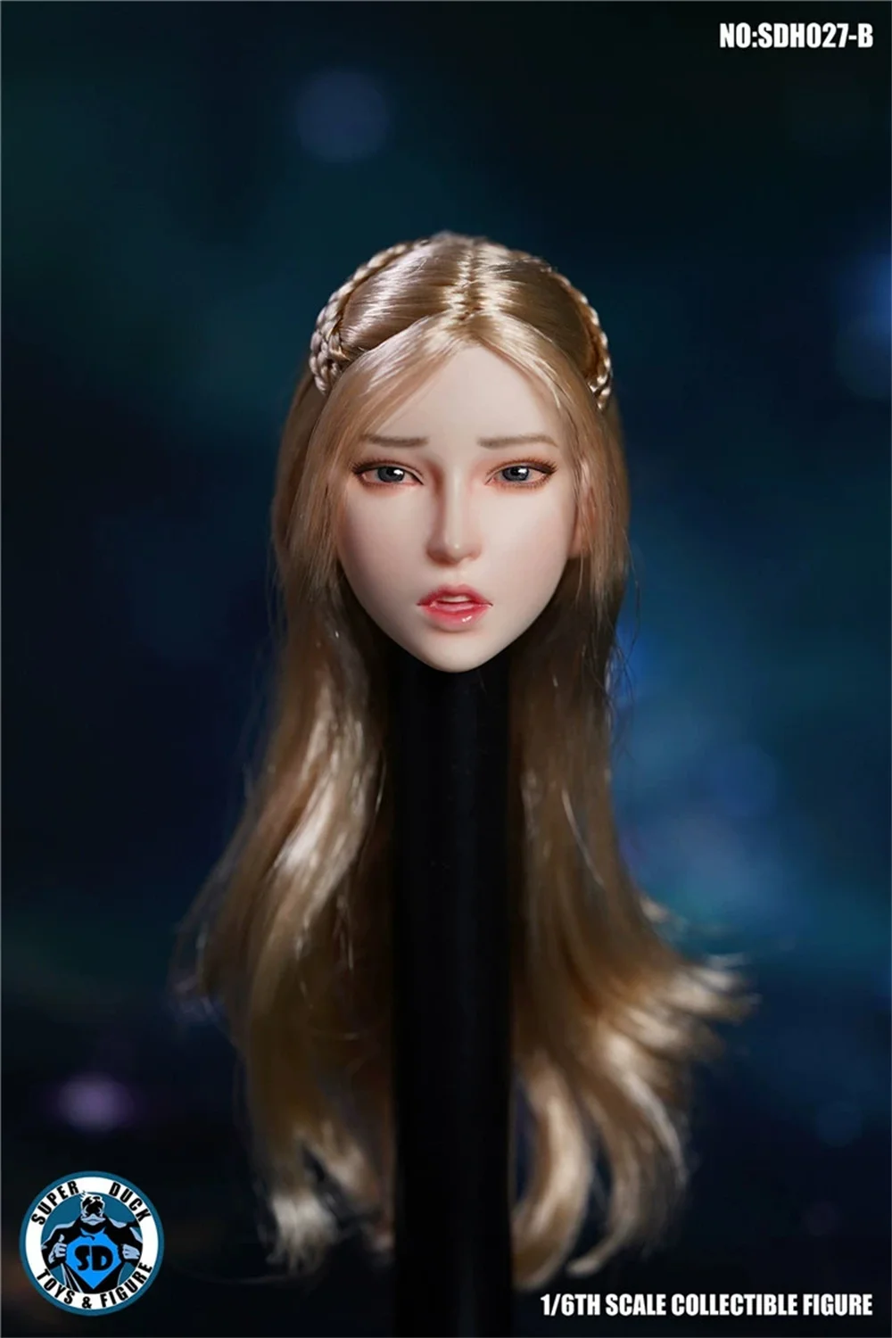 

SUPER DUCK Female Head CarvingSDH027 ABCD1/6 Soldier Expression Long Hair Model Fit 12'' Action Figure PH TBleague Body