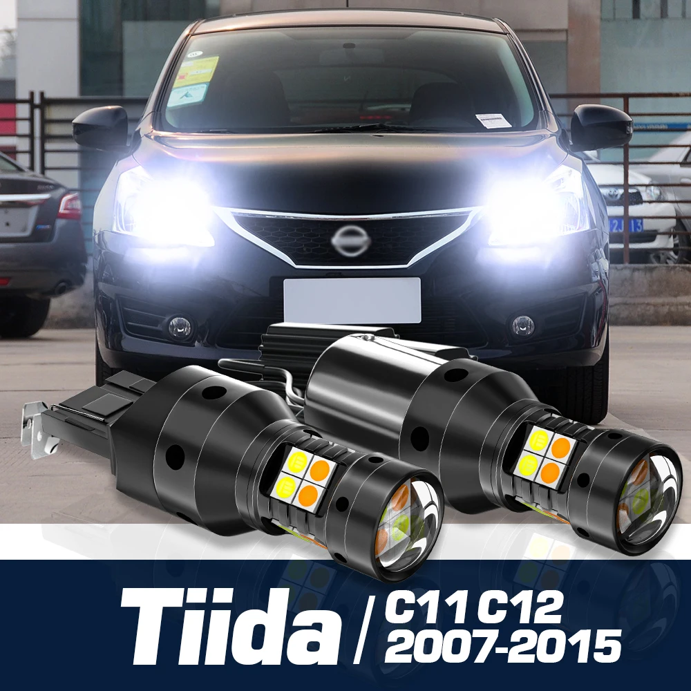

2x LED Dual Mode Turn Signal+Daytime Running Light Canbus Accessories DRL For Nissan Tiida C11 C12 2007-2015 2009 2010 2011 2012