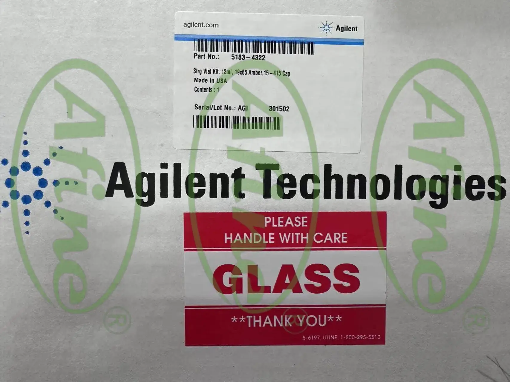 Комплект флаконов AFINE Agilent 5183-4322 12 мл янтарный флакон 19 x 65 закрытый верх 15-425