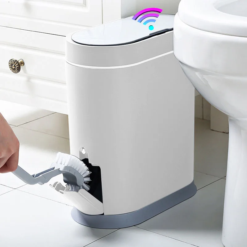 

Smart Sensor Trash Can Electronic Automatic Bathroom Waste Garbage Bin Household Toilet Waterproof Narrow Seam Sensor Bin