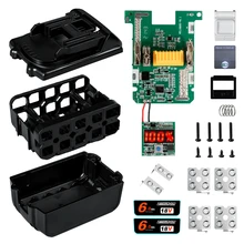 Funda de batería para Makita, 18V, 3.0Ah, 6.0Ah, BL1840, 1860, 1850, caja de carcasa con BMS, placa PCB, protección de carga, LED digital, BL1830