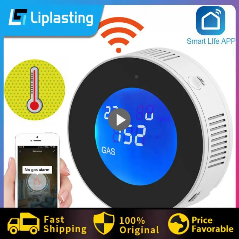 

2/3/5PCS Tuya Wifi Real-time Monitoring Combustible Gas Detector Digital Lcd Gas Leakage Home Kitchen Security Alarm