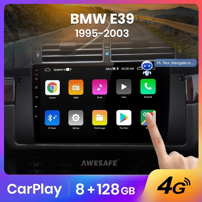 Автомагнитола AWESAFE PX9 для BMW E39 1996-2003 мультимедийный видеоплеер с GPS-навигацией 2 din