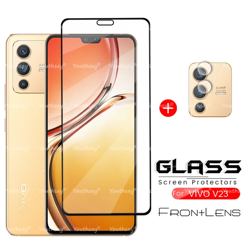 

For VIVO V23 Glass for VIVO V23 Tempered Glass Full Cover Screen Protector Film Soft Lens Film VIVO V23 5G V21 V21E V20 Glass