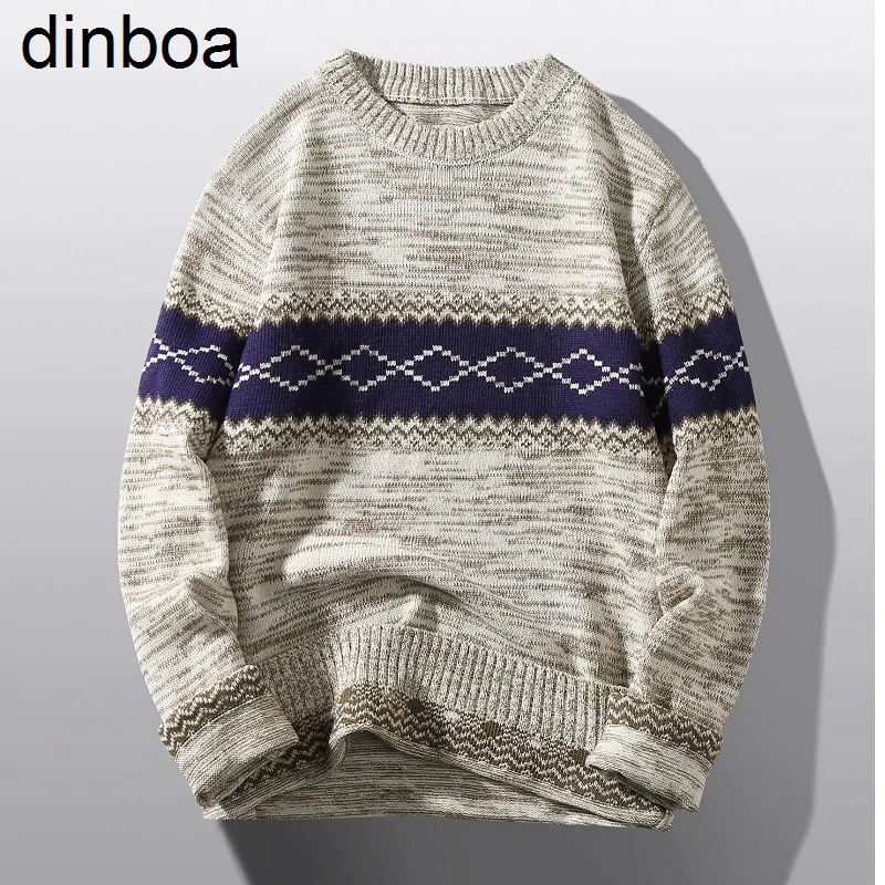 

Dinboa-топы оверсайз Y2k High Street вязаный свитер осенний пуловер Свободный Харадзюку кавайные белые парные свитера разных стилей