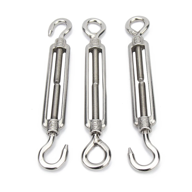 

1Pcs M4 M5 M6 M8 Stainless Steel 304 Adjust Chain Rigging Hooks & Eye Turnbuckle Wire Rope Tension Device Line Oc Oo Cc Type