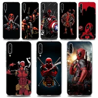 deadpool marvel heros clear phone case for samsung a70 a50 a40 a30 a20e a10 a02 note 20 10 9 8 plus lite ultra 5g tpu case